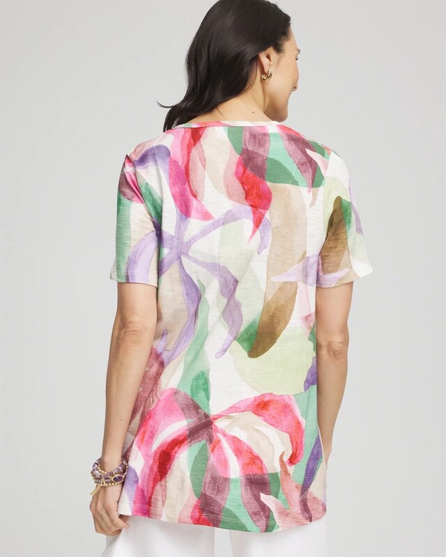 Floral Short Sleeve Forward-Seam Tee - image 3